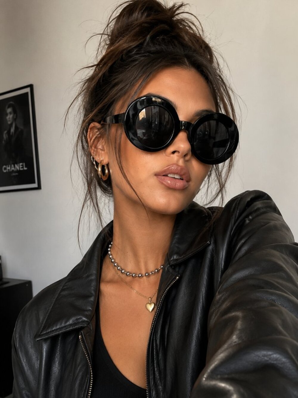 ⭐️$20 IRIS APFEL INSPIRED OVERSIZED MOD ROUND STATEMENT SUNGLASSES | BLACK | NEW